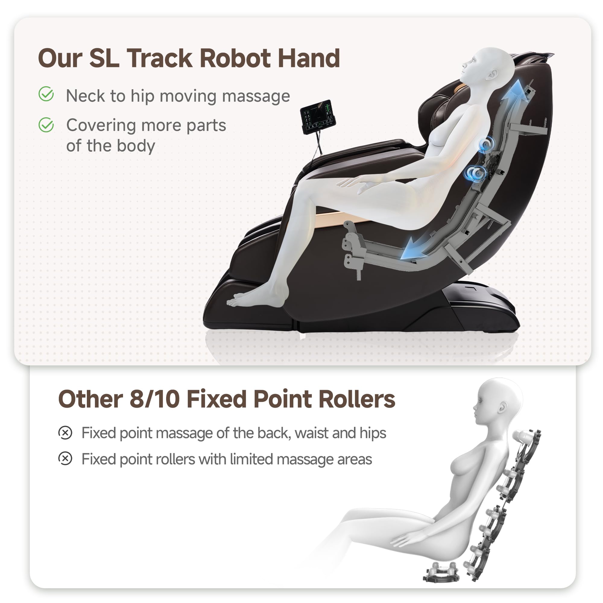 Real Relax 2026 Upgraded 2D SL-Track Massage Chair,Recliner Full Body Zero Gravity with 8 Auto Modes and Upgraded LCD Screen,Added Voice Broadcast,Headrest Cushion,Child Lock and Pause Button,Black