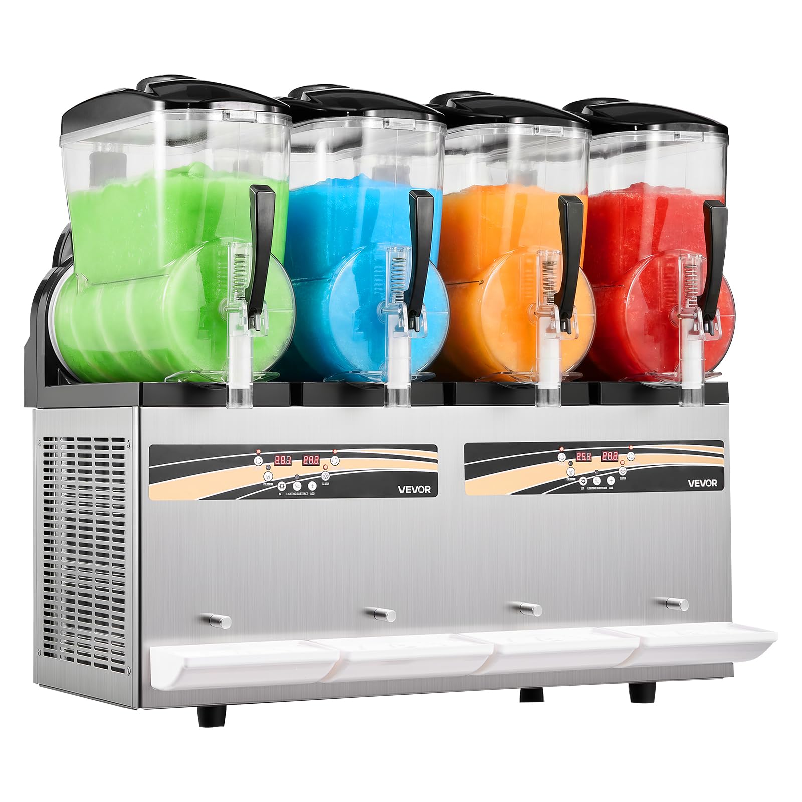 VEVOR Commercial Slushy Machine, 12Lx3 Triple Tank Frozen Drink Machine, 144 Cups Stainless Steel Margarita Smoothie Frozen Drink Maker, Slushie Maker for Home Party Restaurants Cafe Bars