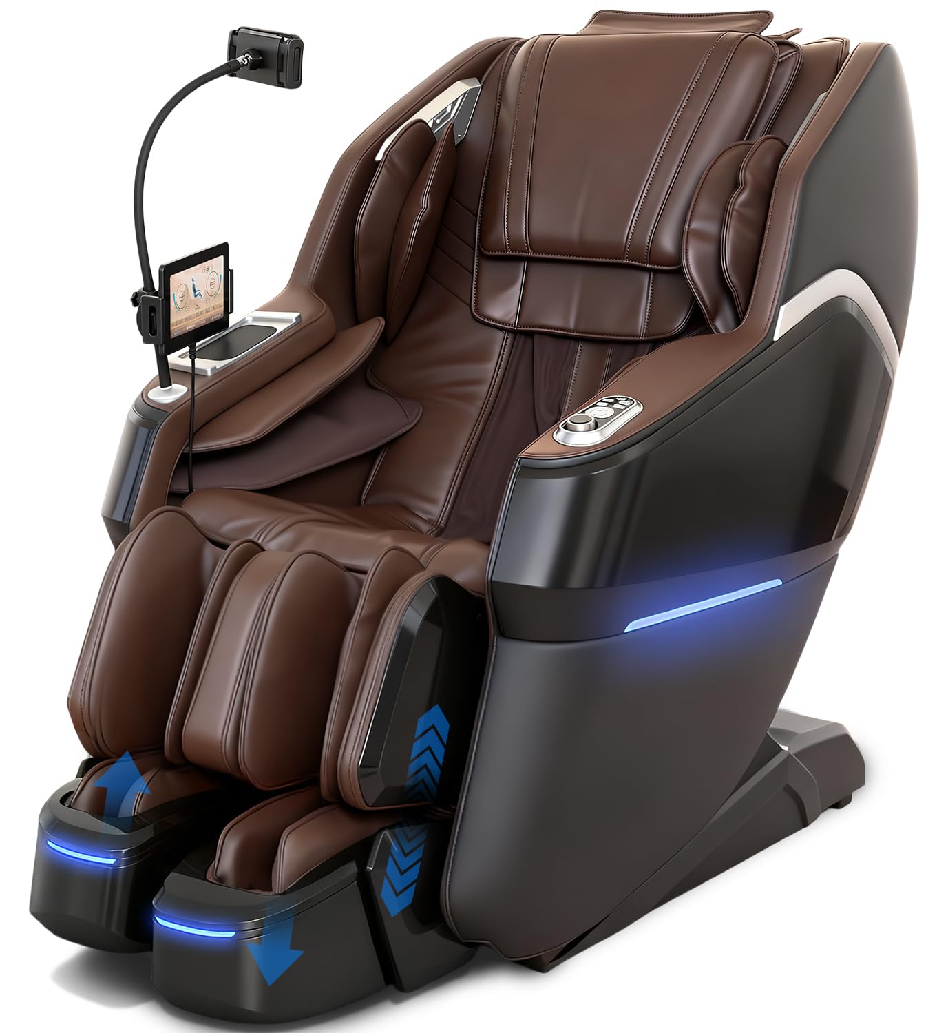 4D Massage Chair Full Body, Unique 2026 Space Walk & Ankle Stretch, Zero Gravity SL-Track Shiatsu Massage Chair Recliner with Electric Calfrest Extension & Foot Rollers, AI Voice, S002 White