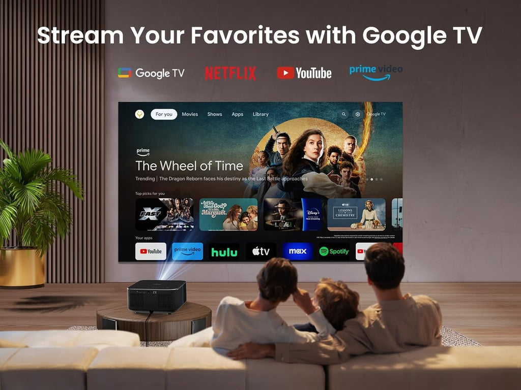 Yaber PROJECTOR K3 Smart Projector with GTV, 30W Speaker Sound by JBL, Dolby Audio, Home/Outdoor Movie Projector with WiFi6 and Bluetooth, Auto Screen Adaptation,Netflix 7000+app