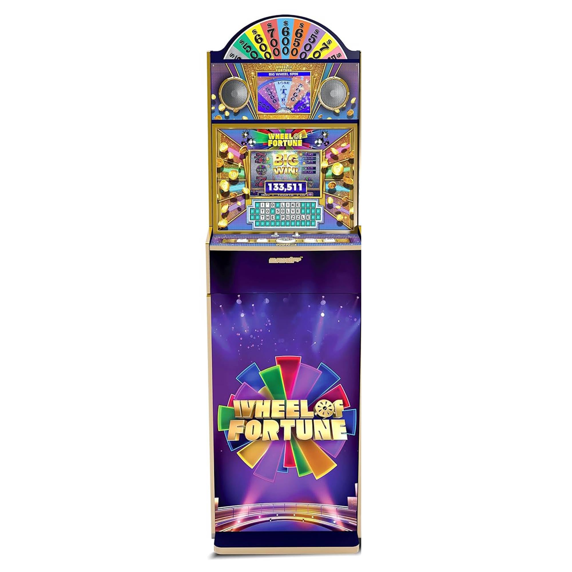 Wheel of Fortune Casinocade Deluxe Arcade Machine for Home, Over 5-feet-Tall Stand-up Cabinet, and 24 Games