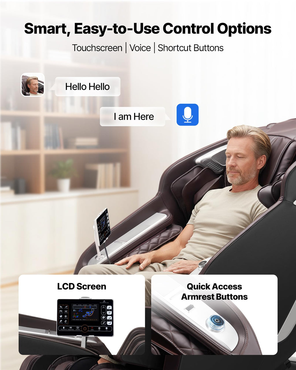 VEVOR Massage Chair - Full Body Zero Gravity Recliner with Multi Auto Modes, 3D Shiatsu, Heating, Bluetooth Speaker, Airbag, Foot Roller, and Touch Screen