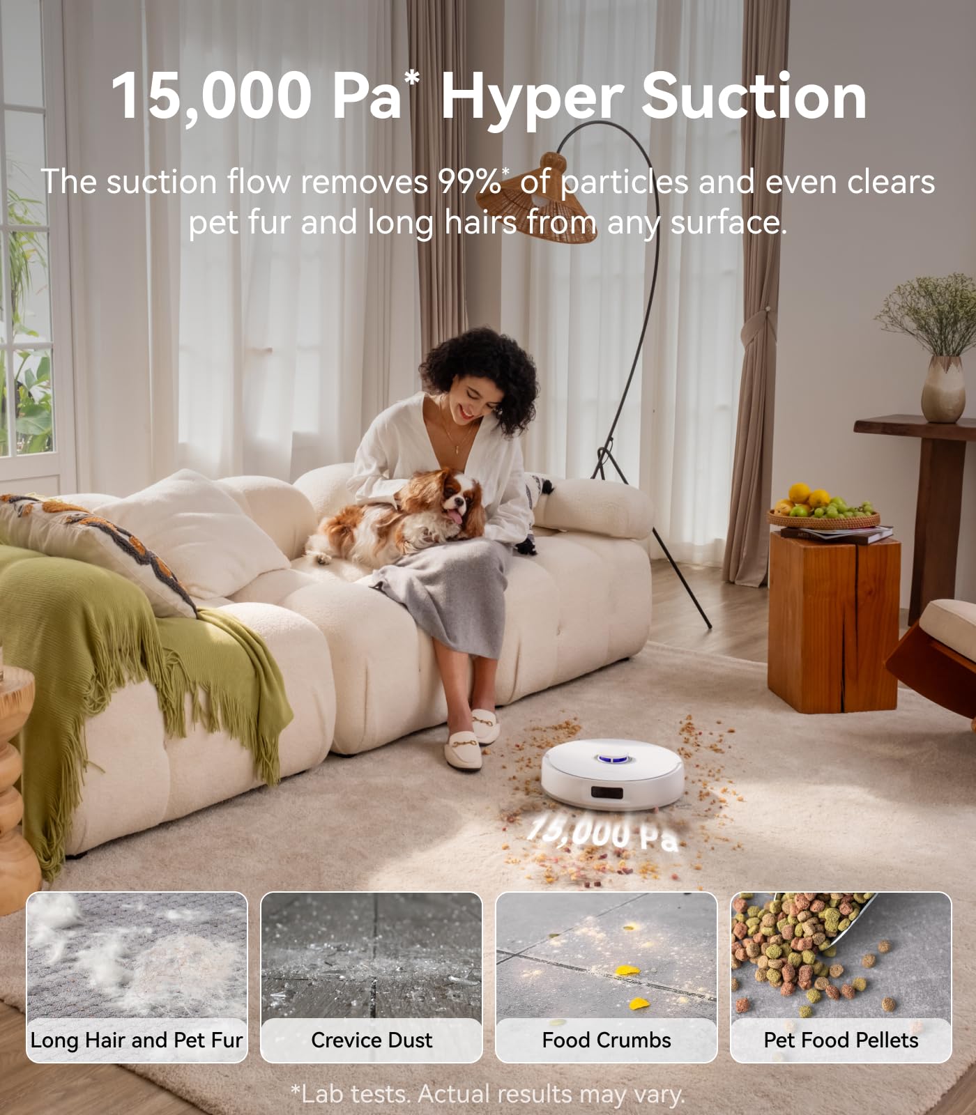 NARWAL Freo Z10 Turbo Robot Vacuum and Mop Combo, 25000Pa Suction, Edge-to-Edge Cleaning, Tangle-Free for Pet Hair, Auto Mop Wash, Smart Avoidance, Self-Emptying, for Carpet & Hard Floors, White
