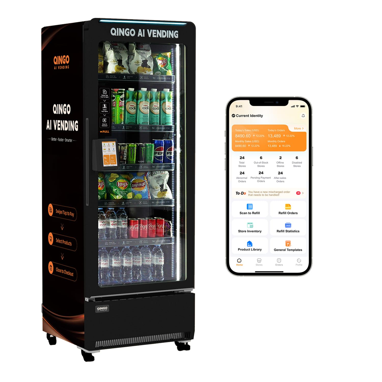 AI Smart Vending Machine, Snack & Drink Combo, Cashless Payment, Product Recognition Technology, Remote Management for Offices, Apartments, Gyms & Commercial Spaces