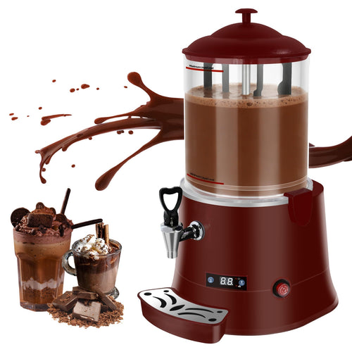 10L/2.6Gal Commercial Hot Chocolate Machine,Hot Beverage Maker, 86-194°F Intelligent Temperature Control, Hot Drink Dispenser for Coffee, Chocolate, Cocoa, Milk, Tea, Juice, Black