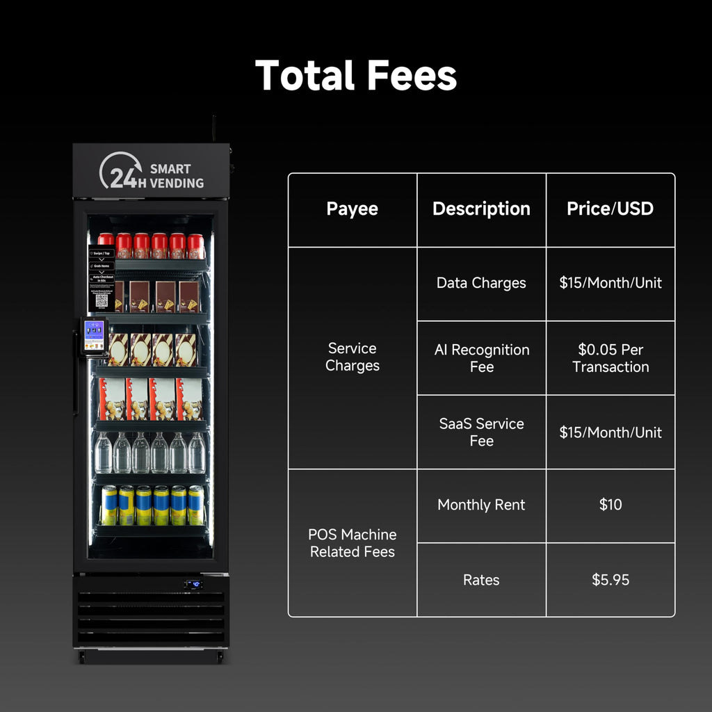 HAHA Smart AI Vending Machine with Card Reader, Combo Snack & Drink Machine, 6-Layer 252 Cans Capacity Refrigerated AI Visual Recognition & App Management US360CT (Black, AI mini)