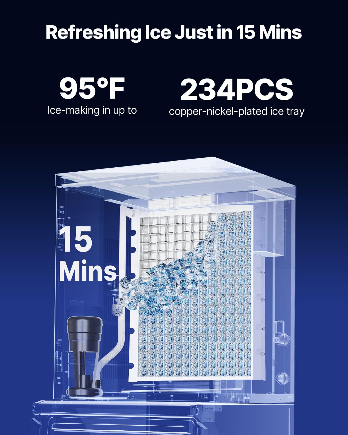 VEVOR Commercial Ice Maker Machine - Head, 300 Lbs/Day Stainless Steel Ice Machine with Scheduled Ice-Making, Self-Cleaning, Adjustable Thickness, Ideal for Restaurant Bar Cafe Hotel - Head Only