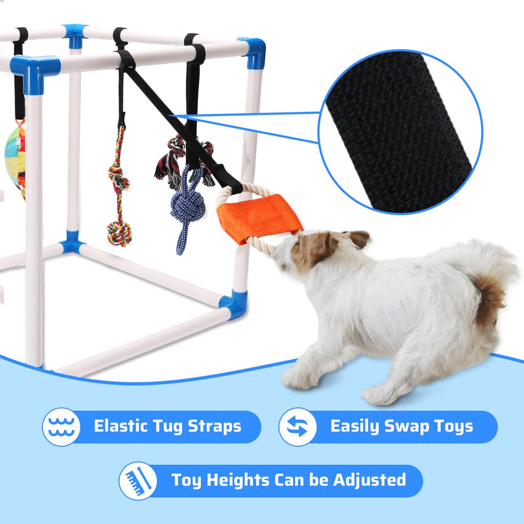 Puppy Jungle Gym with 8 Hanging Toys, Interactive Puppy Play Gym for Small Dogs, Indoor Teething Relief & Sensory Training Activity Center for Puppies 0-6 Months, No Tools Assembly