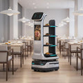 Autonomous Restaurant Service Robot – Smart Waiter for Food & Drink Delivery, Contactless Commercial Meal Server, Large Tray Collection, Automatic Obstacle Avoidance, Self-Charging, Indoor Navigation