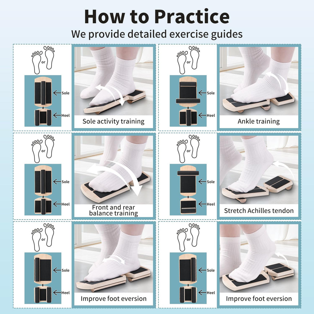 Professional Ankle Balance Board - Adjustable Foot Strengthener with 12 Interchangeable Pods for Stability Training at Home, Gym, Outdoor & Workspace, Physical Therapy and Pain Relief