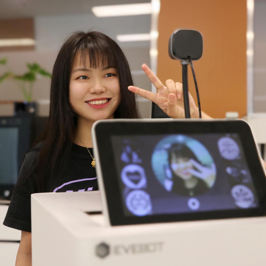 EVEBOT Coffee Latte Art Machine FM1 – Portable Cookie Decorating Supplies on Coffee, Cocktails, Cakes, Selfie & Personalized Designs – Brown POD*1