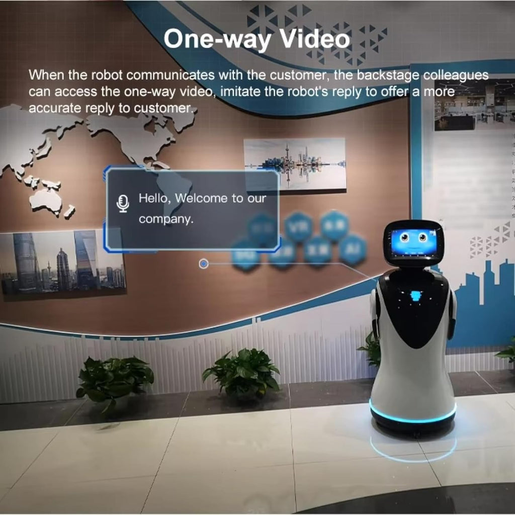 AI Reception Robot, Intelligent Autonomous Greeting Service Robot, can autonomously Plan Walking Routes and is Suitable for Company Office Buildings.