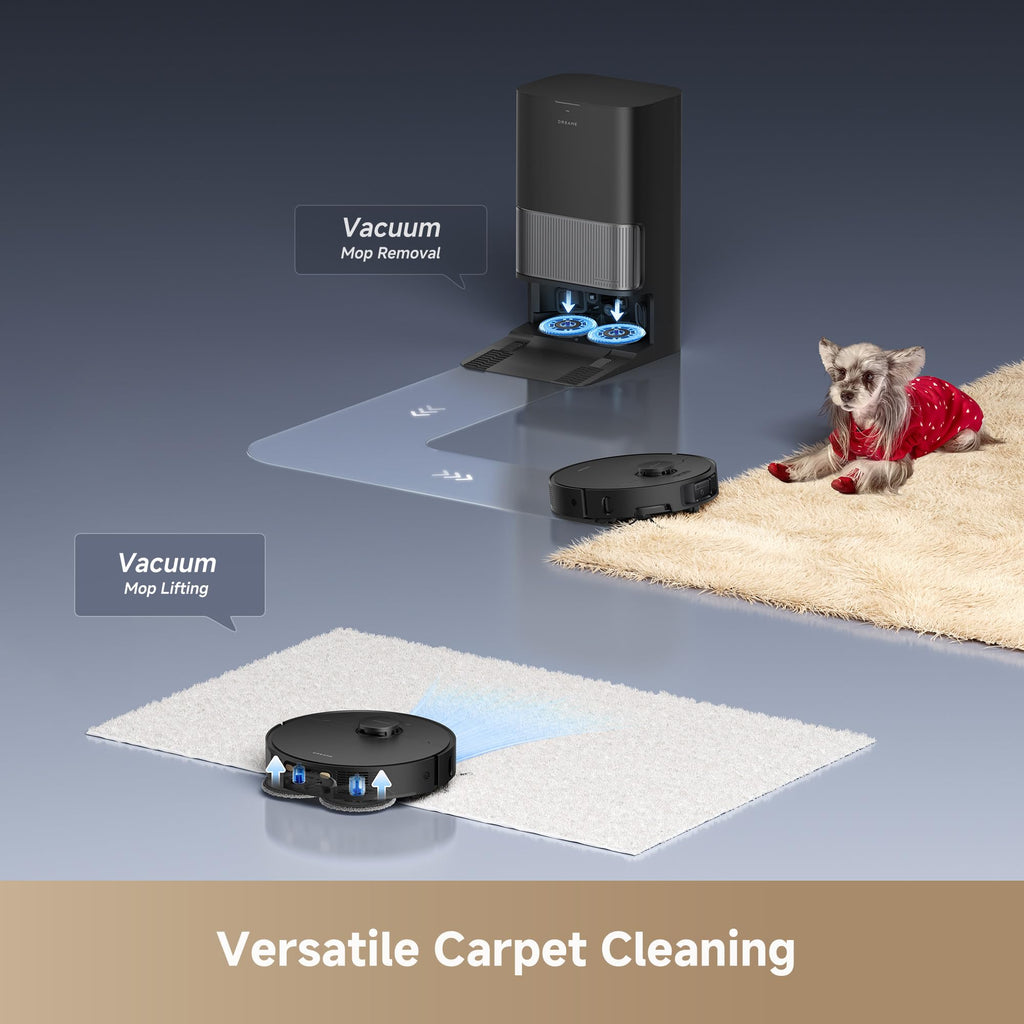 DREAME L40s Ultra AE Robot Vacuum and Mop Combo, 19,000Pa Suction, Self Emptying Dust Box, Flexible Mop & 167℉ Self Cleaning Washboard, Diverse Brush Selection, All-in-One Station, Auto Refill