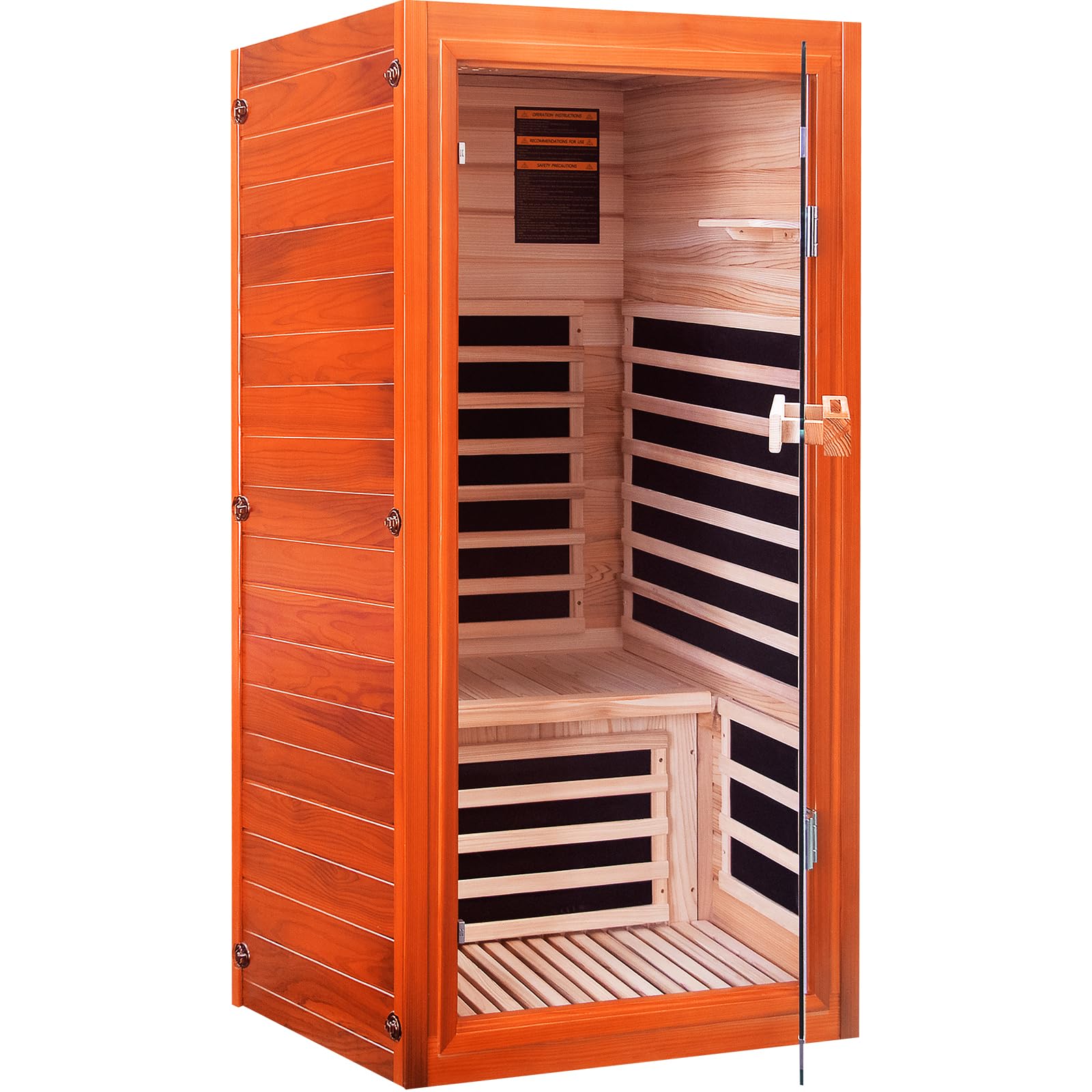 2 Person Infrared Sauna Far Infrared Sauna Room for Home Indoor 2000W Low-EMF Wood Dry Sauna with Full Starry Sky Lights Ceiling in 7 Color Speaker Fast Heating Easy Assembly- 47.3*41.3*74.8 IN