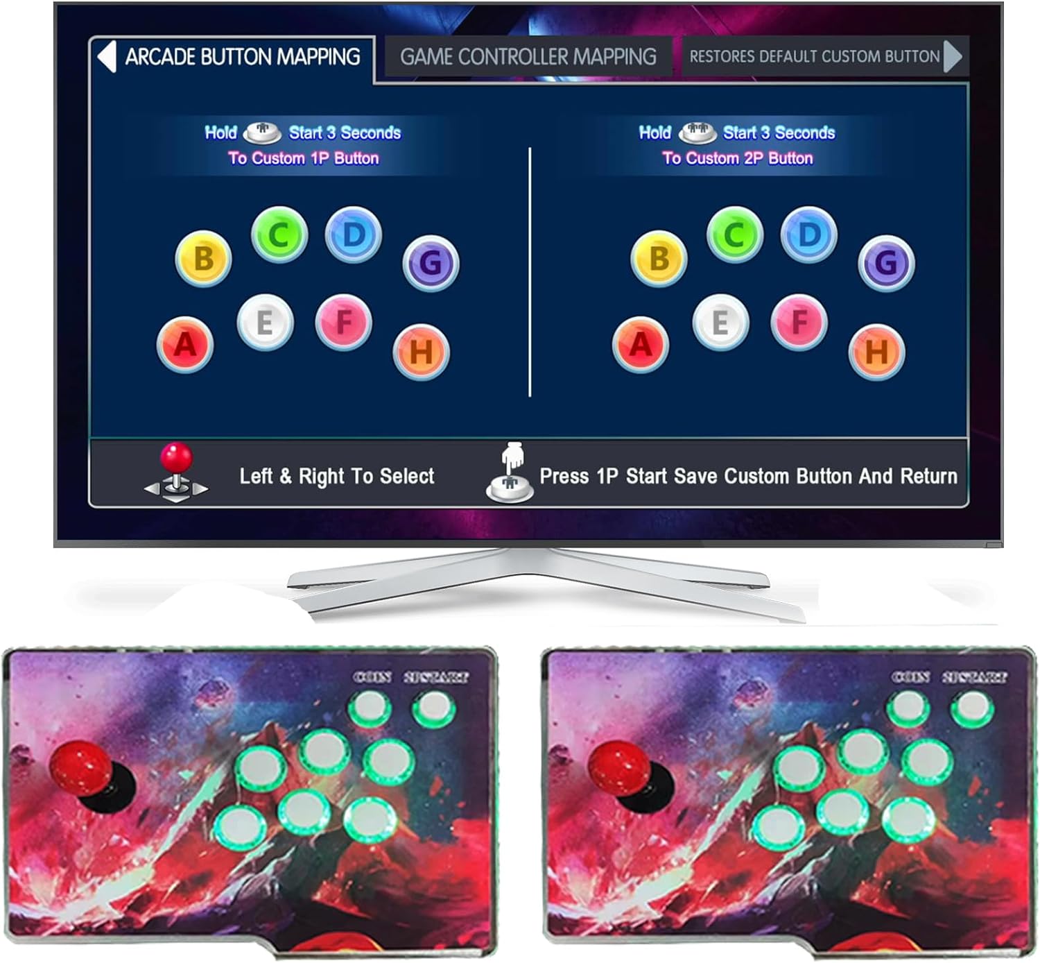 【36700 Games in 1】 Separate 3D WiFi Pandora's Box, Separate 2 in 1 Classic Arcade Game Console, 2 Joysticks, Support 3D, 1280x720 Full HD, Search/Save/Hide/Pause Game up to 4 Players