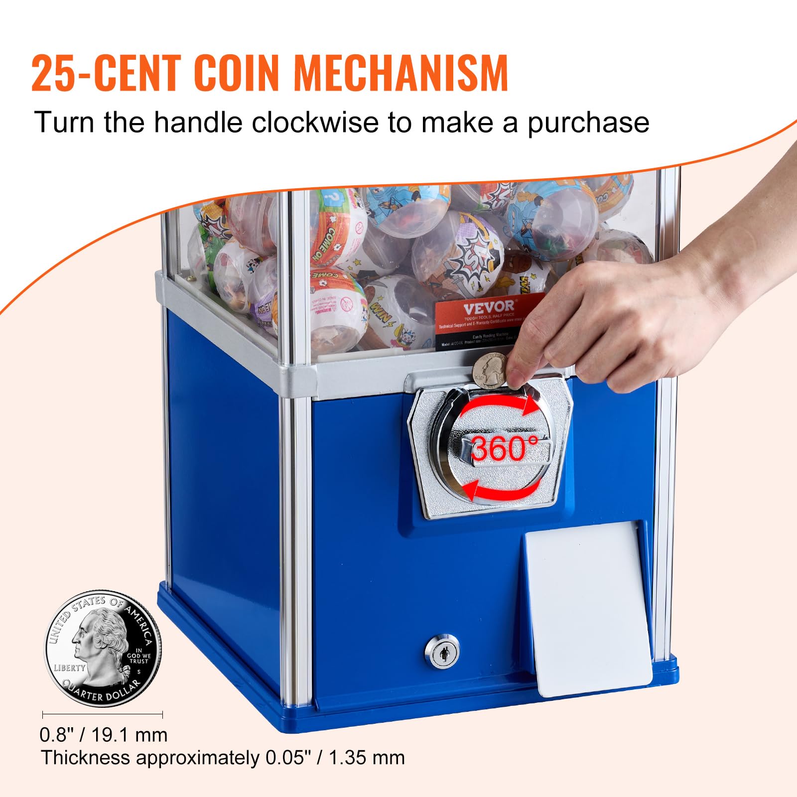 VEVOR Vending Machine, Classic Gumball Bank, Huge Load Capacity Candy Gumball Machine, Mini Vending Machines, Gumball Dispenser Machine for Kids, Perfect for