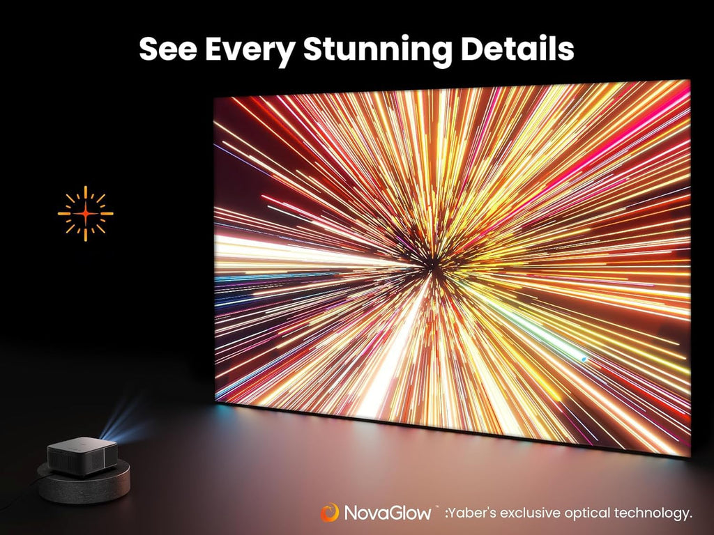 Yaber PROJECTOR K3 Smart Projector with GTV, 30W Speaker Sound by JBL, Dolby Audio, Home/Outdoor Movie Projector with WiFi6 and Bluetooth, Auto Screen Adaptation,Netflix 7000+app