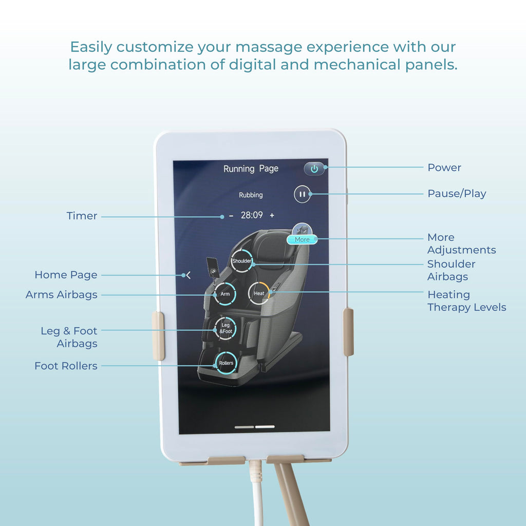 Titan Nido 3D l Full Body Massage Chair l AIR 3D Massage Mechanism l Rocking Motion Position l Voice Control l 2 Stage Zero Gravity Reclining l 7.5" Touchscreen Controller (Taupe) (RT5920)