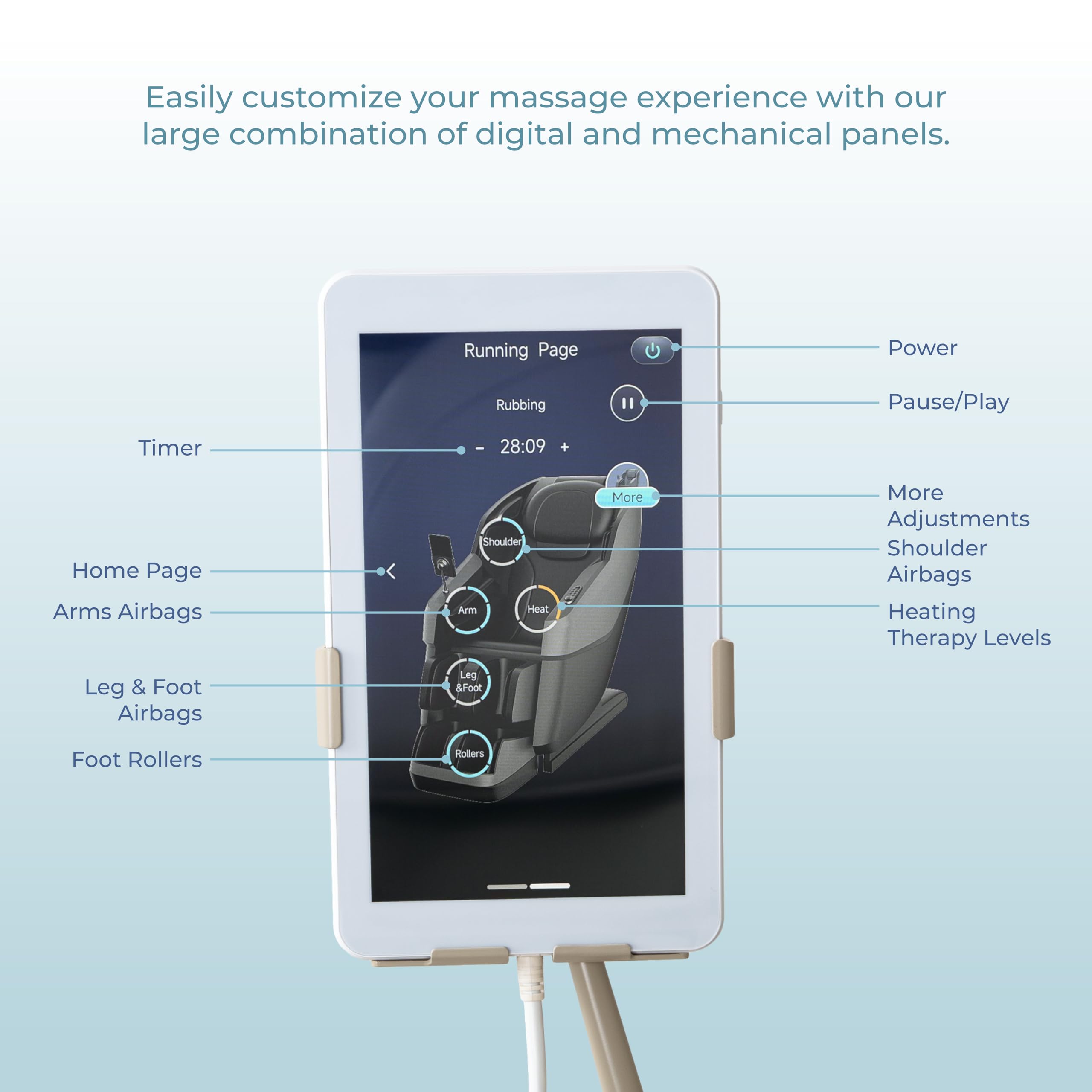 Titan Nido 3D l Full Body Massage Chair l AIR 3D Massage Mechanism l Rocking Motion Position l Voice Control l 2 Stage Zero Gravity Reclining l 7.5" Touchscreen Controller (Taupe) (RT5920)