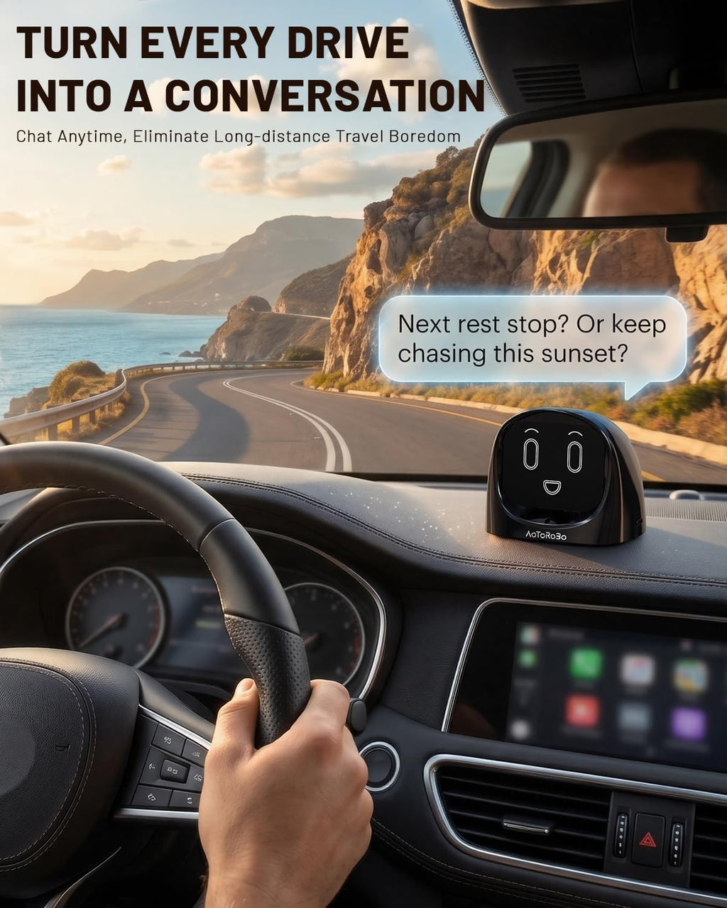 Smart AI Car Chat Robot, Voice Activated Assistant with Custom Personality, Hands-Free Driving Co-Pilot, in-Car & Home Use, Interactive Companion Robot