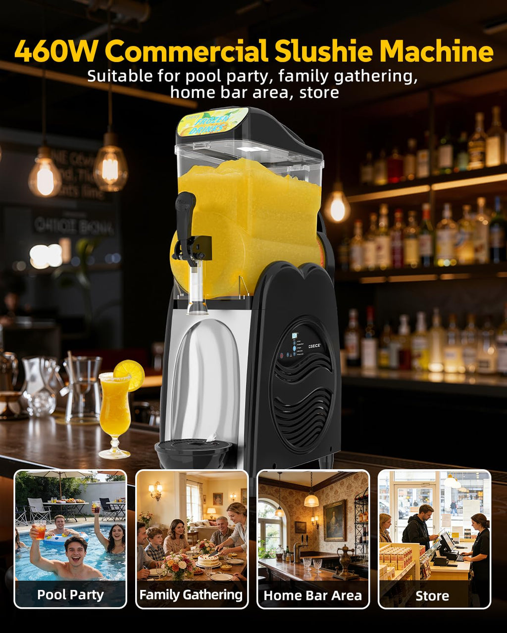30L Commercial Slushie Machine, 2 Tank Margarita Machine, 80 Grande Cups Slushy Machine with Auto Clean, 8 Gal LED Frozen Drink Machine for Business, Mobile Bar, Party, Restaurant, 800W Fast Cooling