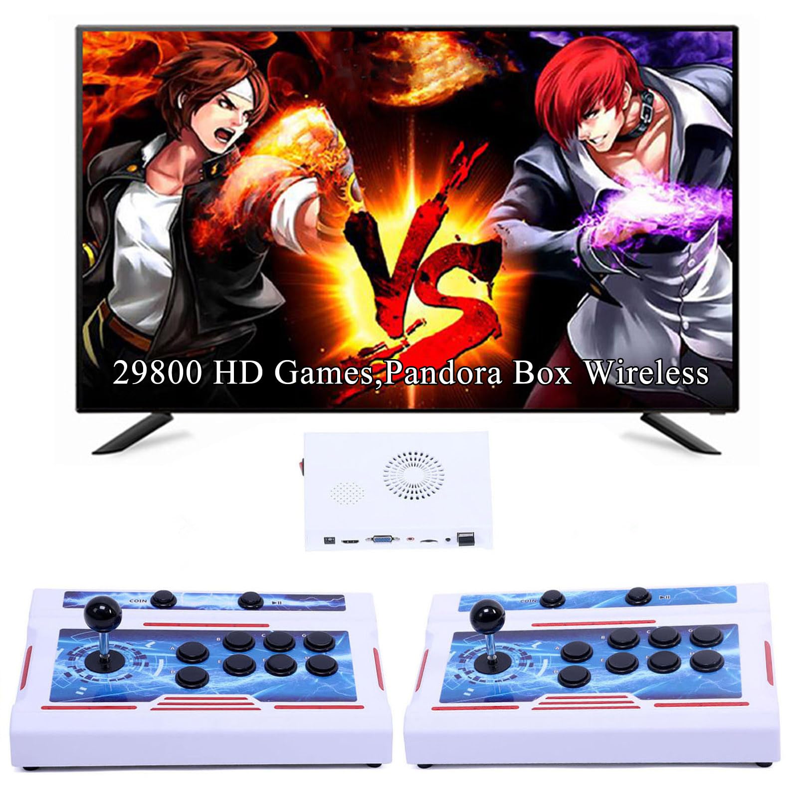 GWALSNTH 50500 in 1 Pandora Box Ultra Arcade Games Console, Plug and Play Video Games,1280X720 HD Display,49 Games Emulators,256GB TF Card,Up to 4 Players,Splited Type