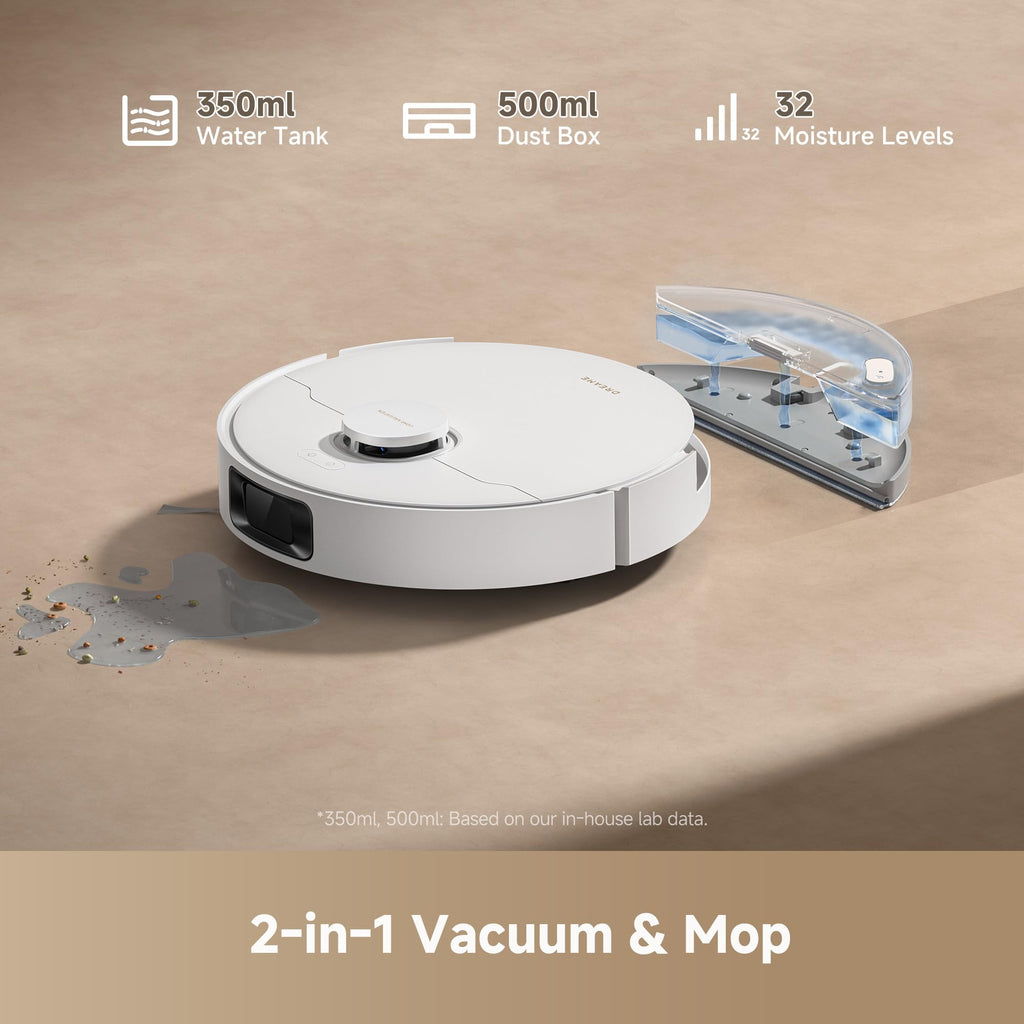 DREAME D20 Air Plus Robot Vac and Mop Combo with 20,000Pa Suction, Anti-Tangling Tech, Auto-Emptying Dock, Deep Carpet Cleaning and Smart Navigation White