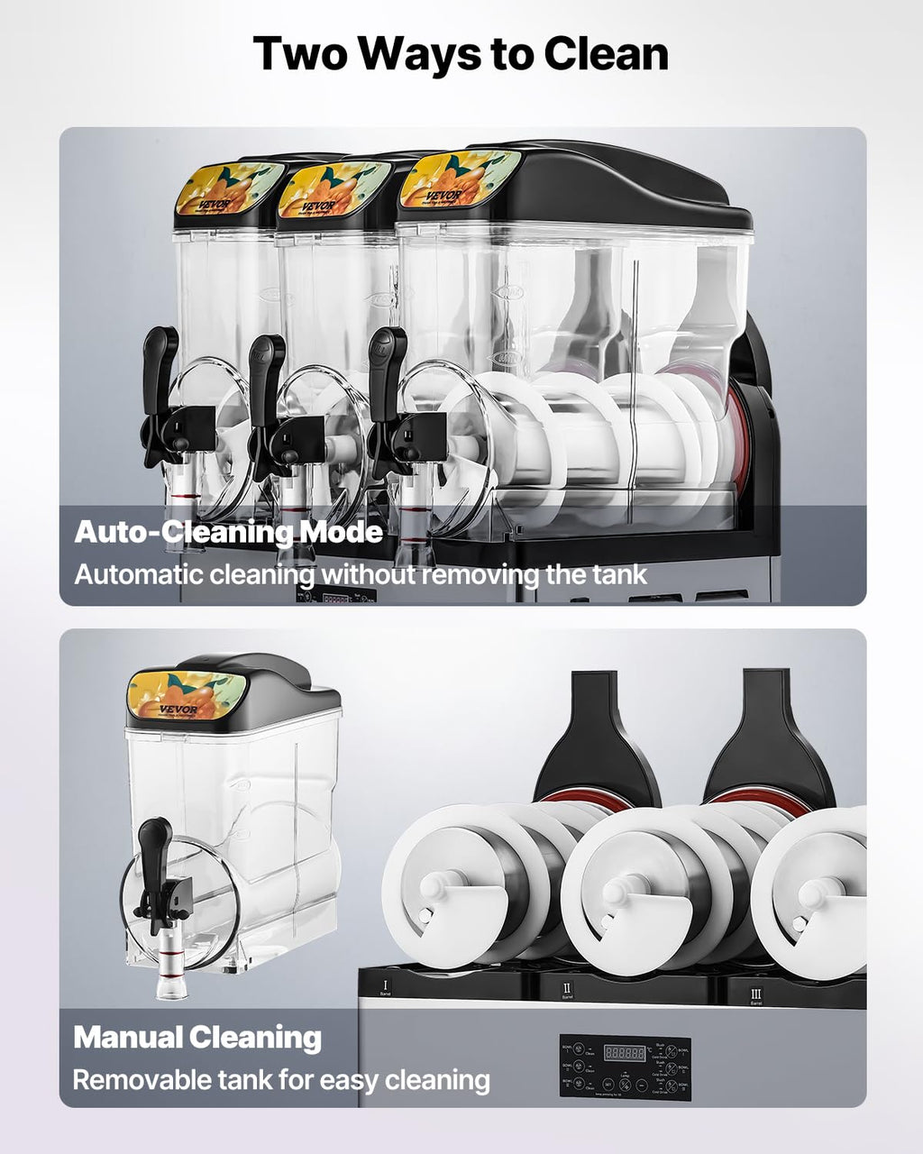 VEVOR Slushie Machine, 15L Single Tank Commercial Margarita Machine, 60 Cups Stainless Steel Margarita Smoothie Frozen Drink Machine, Slushy Machine for Home Party Restaurants Cafe Bars