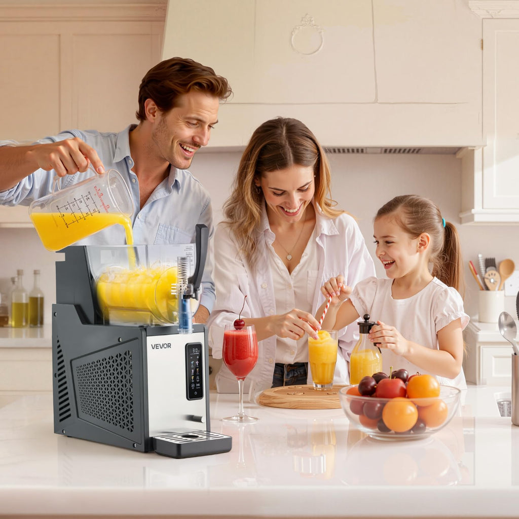 VEVOR Slushie Machine, 4L/135oz No Ice Needed Slushy Machine for Home, Frozen Drink Maker with Single Tank, Margarita Machine with Self-Cleaning, for Frozen Margaritas, Frappés, Milkshake & More