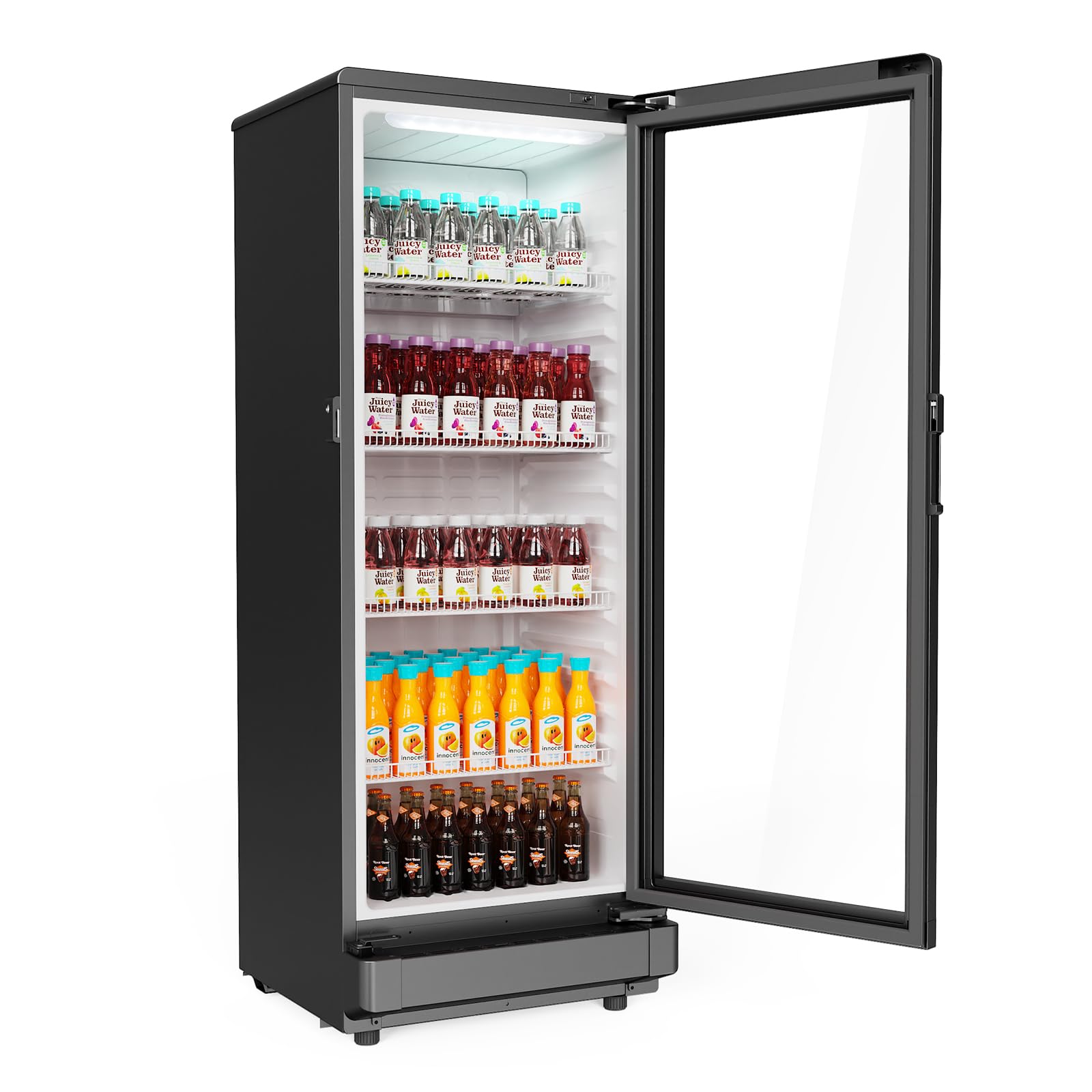 ROVSUN 8 Cu.Ft Commercial Refrigerator Display Refrigerator ETL NSF Certified, Slim Commercial Beverage Cooler Glass Door Merchandiser Drink Fridge w/Adjustable Shelves LED Light for Bar Restaurant