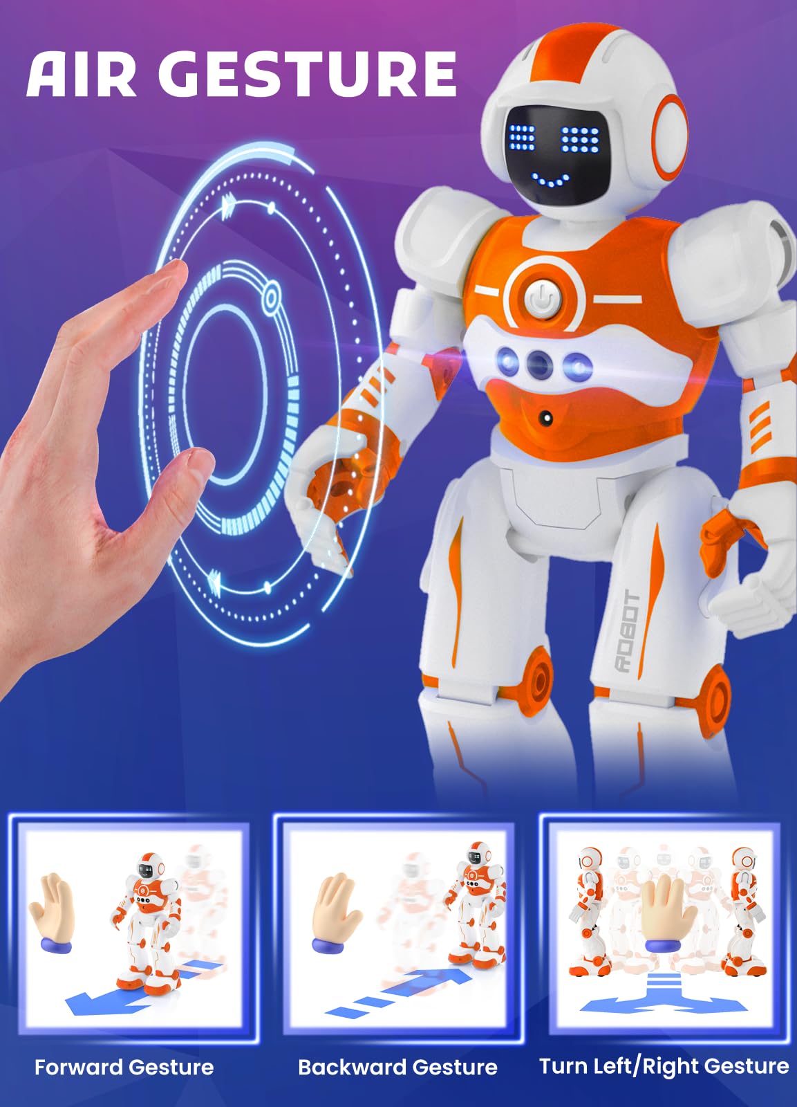 Robot Toys for Kids,Programmable Remote Control Smart Walking Dancing Robot Toy with Gesture & Sensing for Age 4 5 6 7 8 9 10 Year Old Boys for Birthday Present