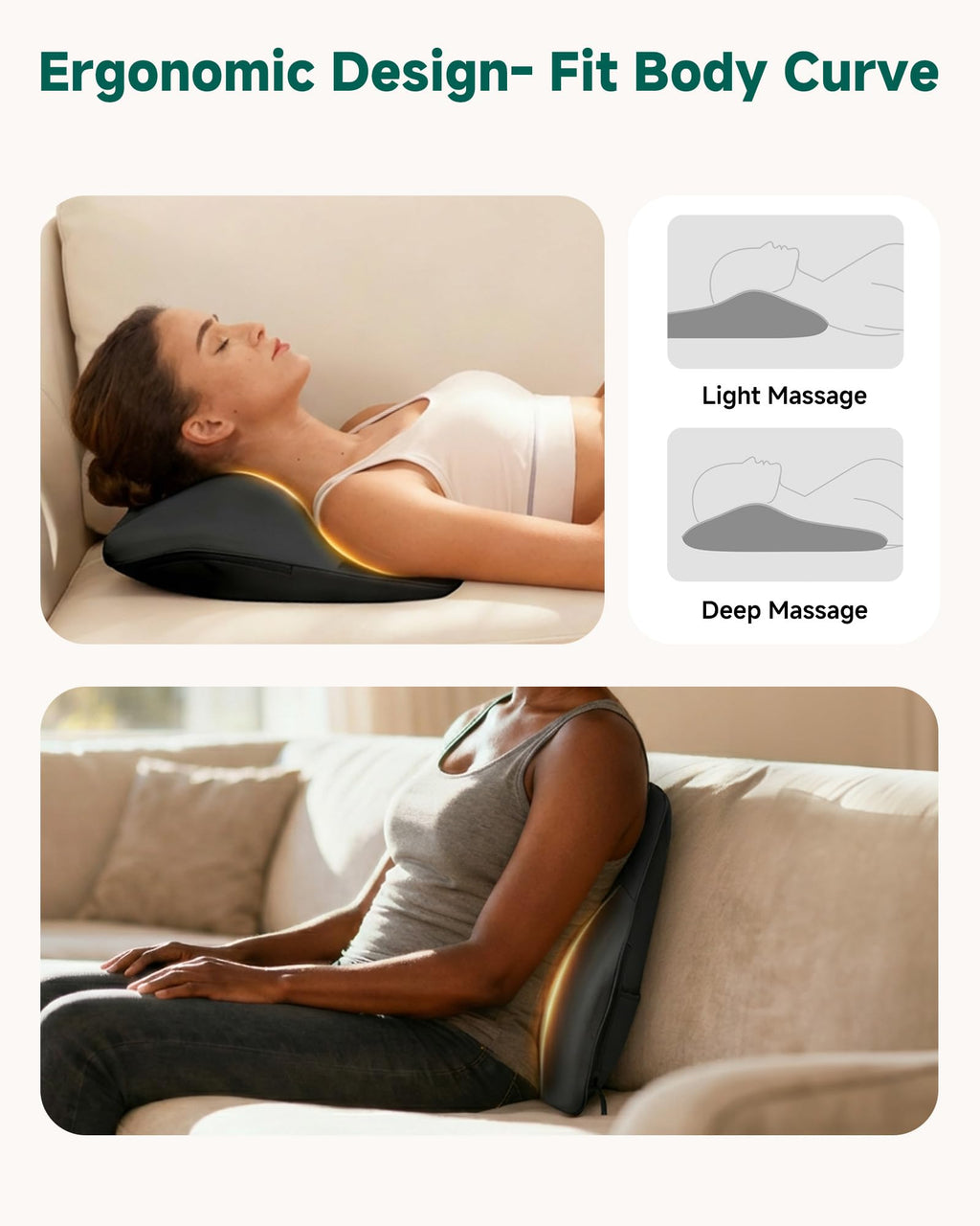 Snailax Back Massager with Heat – 3D Shiatsu Massage Pillow for Neck & Back, Fixed Kneading Nodes, Chair & Sofa Use, Gift for Mom, Dad, Women & Men