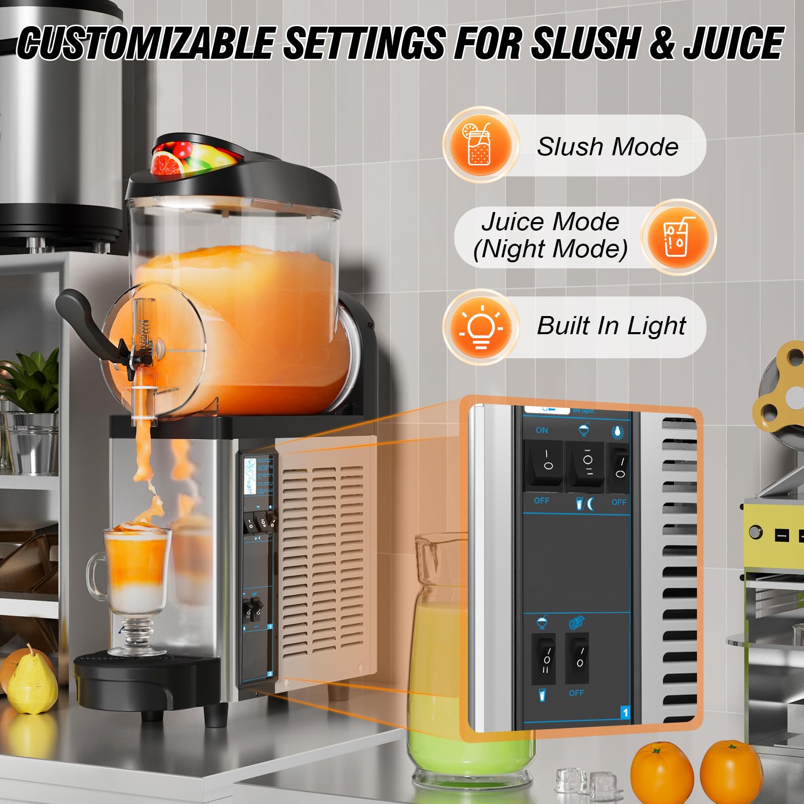 Ultimate Commercial Slushy Machine – 12X3 Tank Stainless Steel Slush Machine,Commercial Frozen Drink Maker for Juices, Margaritas, and Cocktails – Ideal for Bars and Restaurants