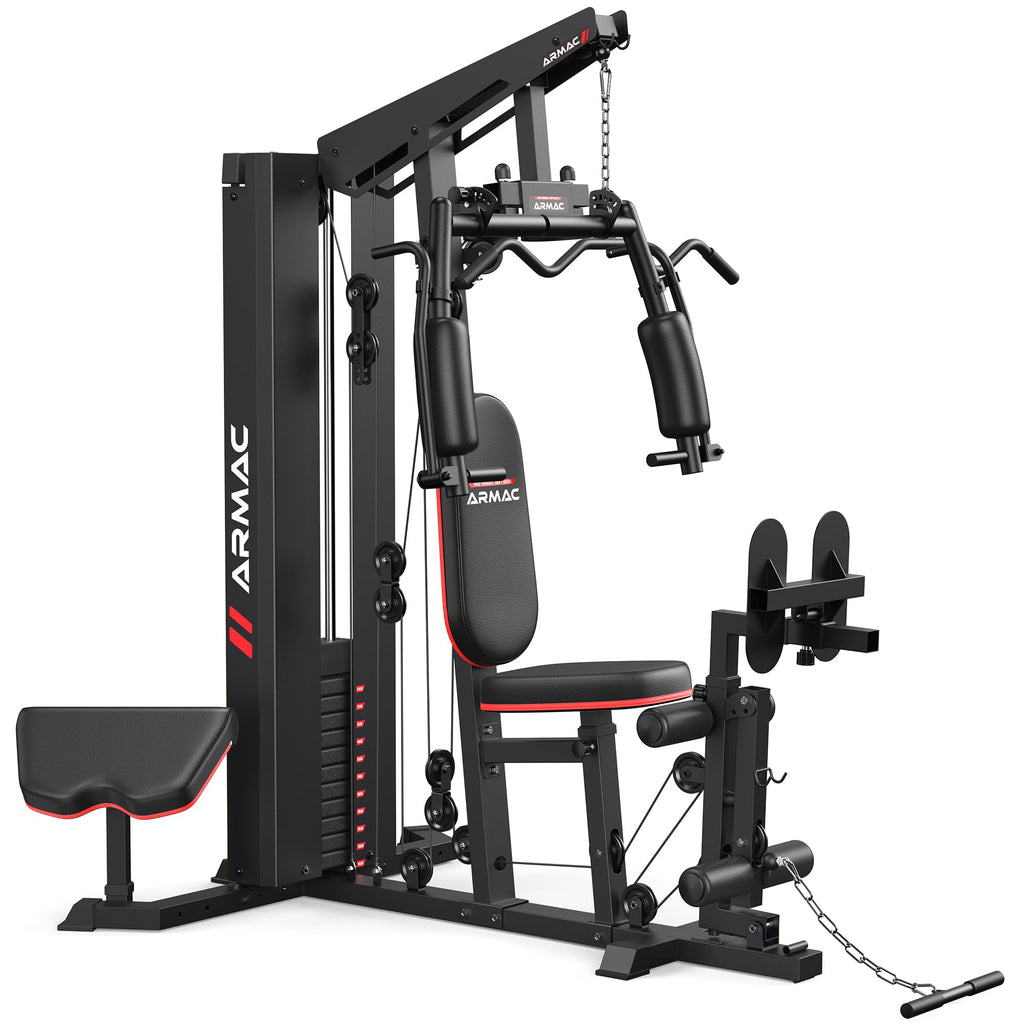 Sportsroyals Home Gym, Multifunctional Workout Station with Leg Press, 150LBS Weight Stack Full Body Workout Equipment for Home Exercise Fitness Strength Training