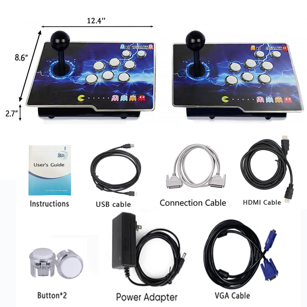 RegiisJoy 36800 in 1 Arcade Game Console Pandoras W88 Pro WiFi Function Game Machine for PC & Projector & TV, 2-4 Players, 1280X720, 3D Games, Search/Hide/Save/Load/Pause Games, Favorite List