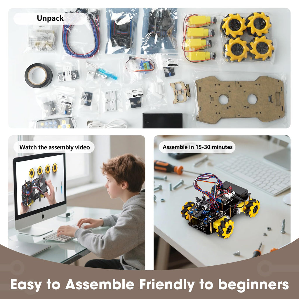 Robotics Kit for Kids Ages 8–12 12-16, ACEBOTT Smart Robot Car Kit with 3MP Camera, STEM Toys for Boys Compatible with Arduino & Scratch,App & Remote Control,STEM Gift for Boys, Girls,Teens and Adults