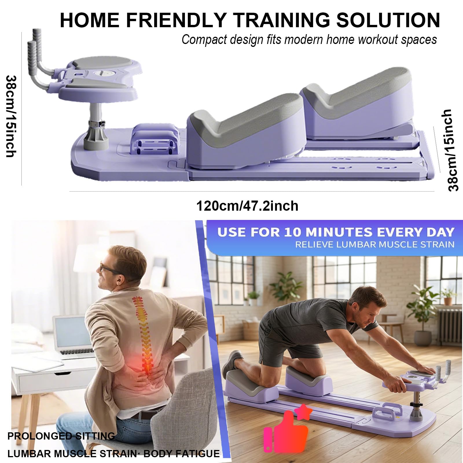 Spine Twist and Stretch Trainer 3-Level Crawling Training Machine for Core Training & Back Pain Relief, 8-in-1 Home Gym Equipment with LED Counter & Resistance Band for Full Body Workout（5-10day）
