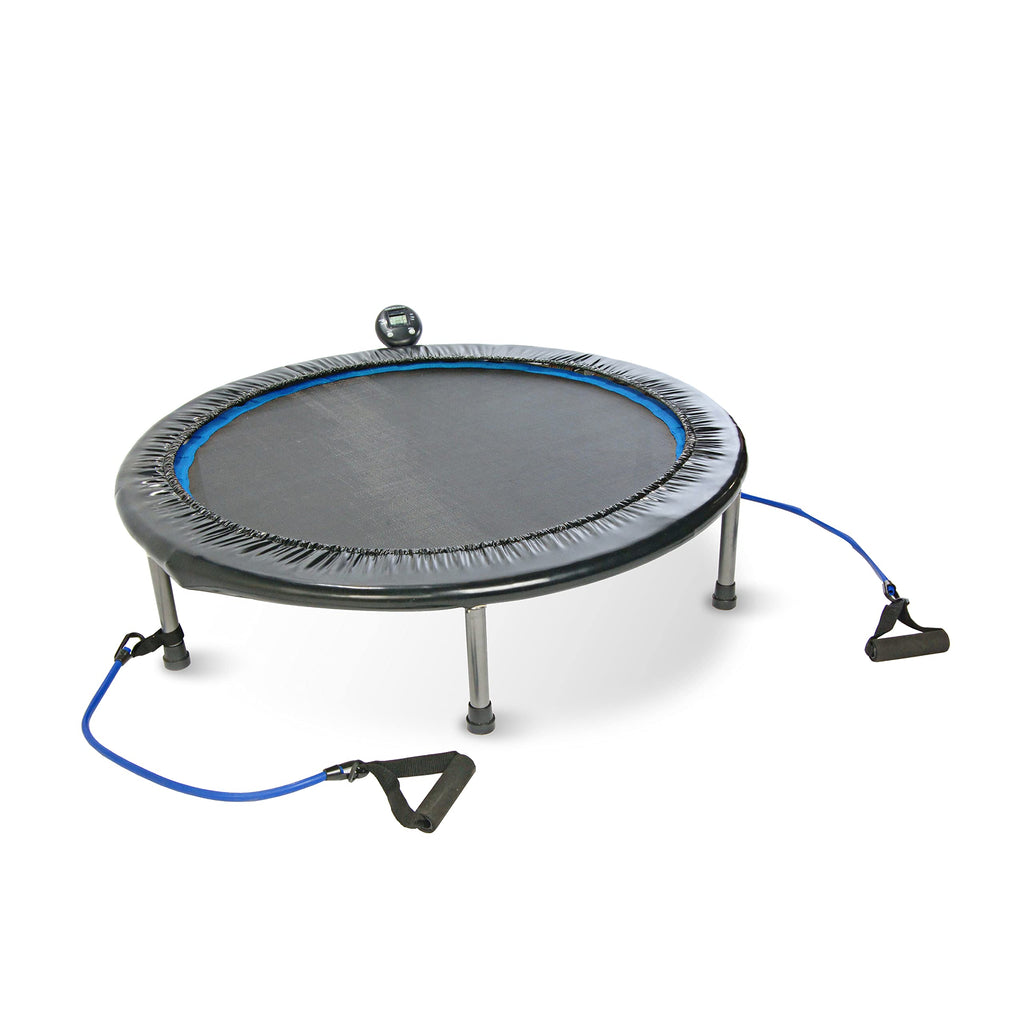 Stamina Folding Trampoline with Smart Workout App, Black - Portable Fitness Rebounder for Home Gym, Cardio & Strength Training, Jumping Exercise Equipment