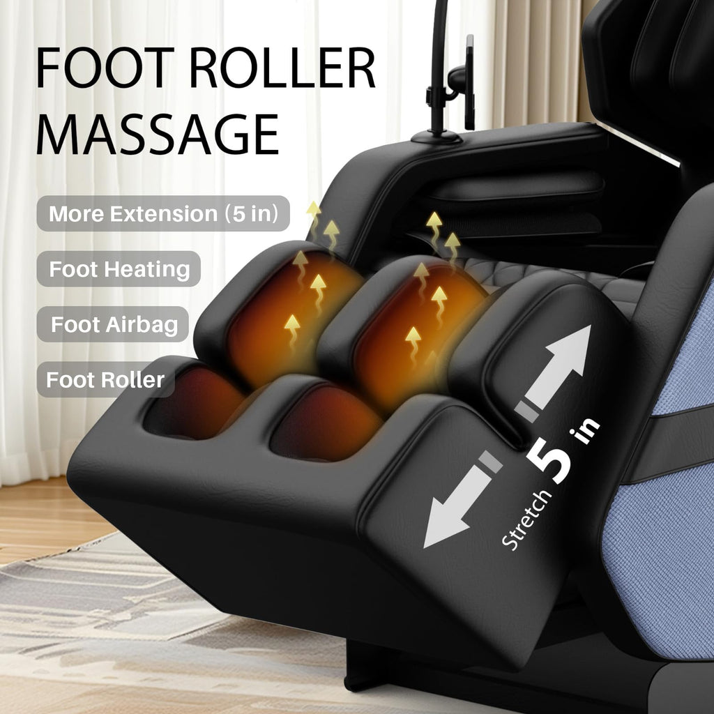 2026 Massage Chair Full Body, Zero Gravity Massage Chair with Auto Modes, Airbag Massage, 6 Fix Point Rollers, Foot Massage, Heating, Touch Screen Controller, Home Massage Chairs
