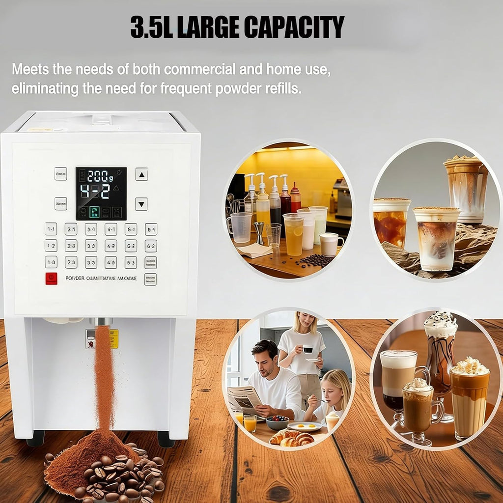 Commercial Automatic Powder Dispenser Machine – Powdered Creamer Dispenser & Fruit Powder Machine, 17 Memory Buttons for Coffee Shop, Milktea Shop