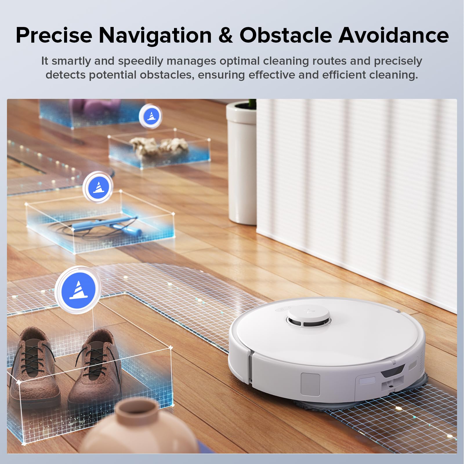 roborock Qrevo Edge 2 Robot Vacuum and Mop, 25,000Pa, 3.14'' Ultra-Slim, Zero-Tangle, AI Object Recognition, 176℉ Hot Water Mop Washing & Auto-Drying, Carpet & Pet Hair, FlexiArm Edge Cleaning