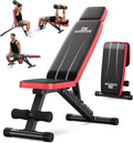 Nicepeople Adjustable Weight Bench up to 6.5'', Dual-Support Workout Bench & 10 Backrests for Chest Shoulders Arms for Home Gym, 660LBS Capacity but Compact and Foldable Strength Bench Apartment Room