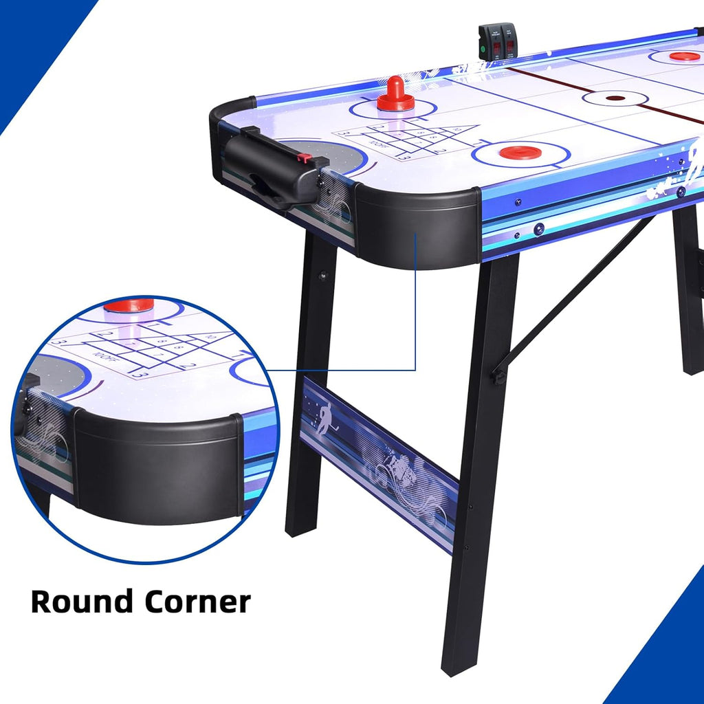 48 Inch 3-in-1 Air Hockey Table with Bowling & Shuffleboard - Foldable Game Table with 12V Powerful Motor, LED Scoreboard - More Fun Than Single Function Tables
