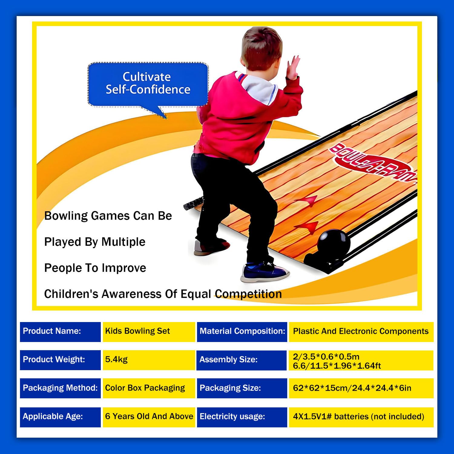 Home Bowling Alleys,Electric Bowling Machine,Electronic Bowling Alley Game for Home,with LED Scoreboard, Automatic Reset, Lighting & Sound Effects,for Children and Adults 2m/6.56ft