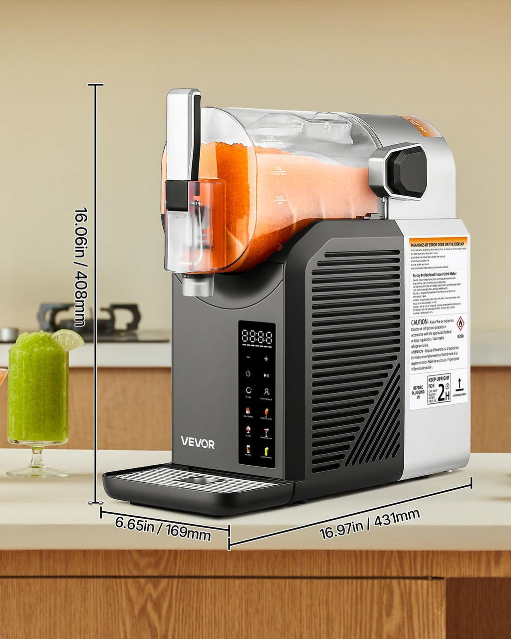 VEVOR Slushie Machine, 4L/135oz No Ice Needed Slushy Machine for Home, Frozen Drink Maker with Single Tank, Margarita Machine with Self-Cleaning, for Frozen Margaritas, Frappés, Milkshake & More
