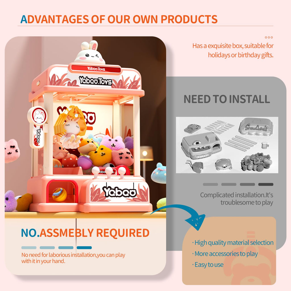 ORANGE OCEAN Large Claw Machine for Kids,Unicorns Toys Claw Machine for Girls,Mini Arcade Game with Prizes Toys,Kids Vending Machine Age 6-8 8-10,Christmas Party Birthday Gift for Girls Boys