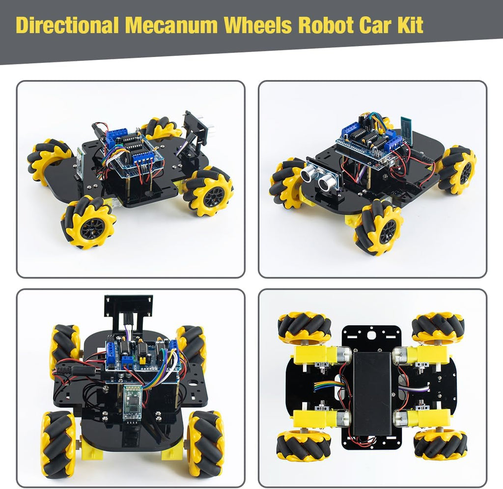 LAFVIN 4WD Mecanum Robot Car Kit Smart DIY Project Compatible with Arduino IDE