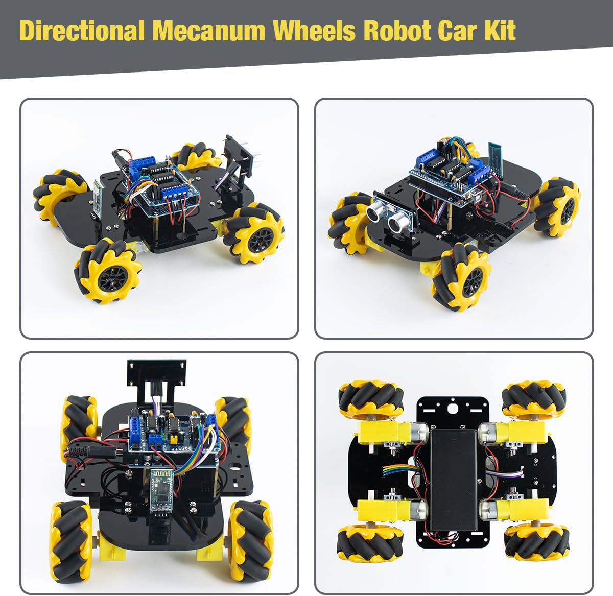 LAFVIN 4WD Mecanum Robot Car Kit Smart DIY Project Compatible with Arduino IDE