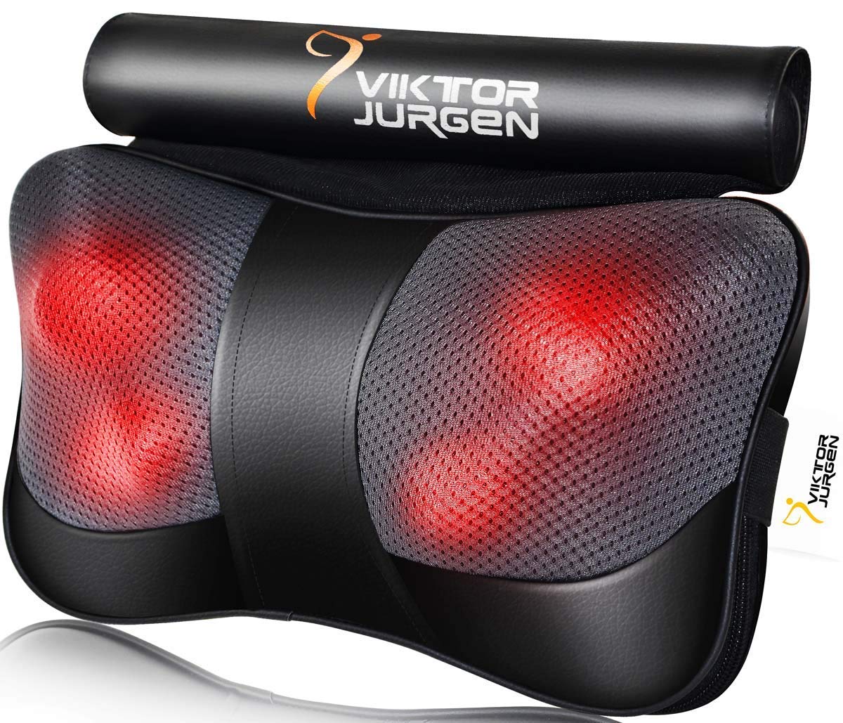 VIKTOR JURGEN Fathers Day Dad Gifts, Shiatsu Back Massager with Heat – Deep Tissue Massage for Neck, Shoulder, Back Pain Relief, Electric Kneading 3D Massage Pillow Gifts for Men Women Mom, Christmas