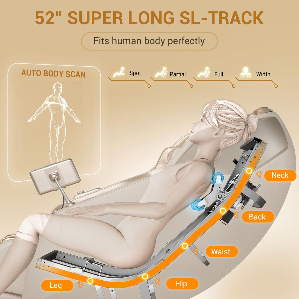 MYNTA Massage Chair Full Body with Heat, Zero Gravity SL-Track Shiatsu 3D Massage Chairs with 12 Modes,12 Massage Techniques, Waist Hip Heating, Calf Foot Massage, HD Bluetooth Speaker & White Noise